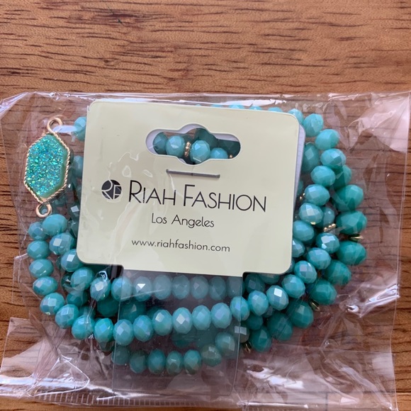 Mint green druzy bracelet set - Picture 4 of 4